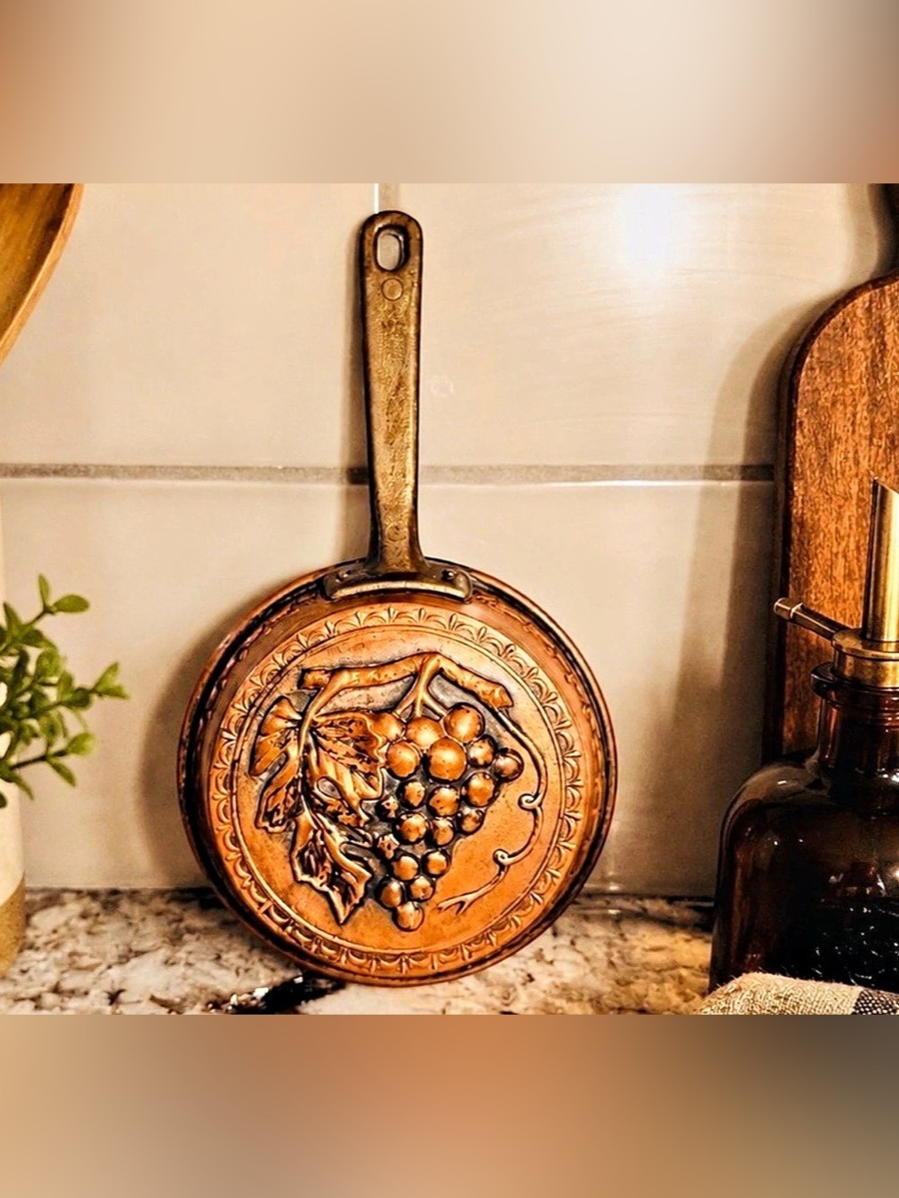 Vintage Copper Grape Modified Decorative mini Pan
